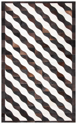 Safavieh Studio Leather 800 Hand Woven 70% Leather/30% Felted Cloth Natural Hide Rug STL801Z