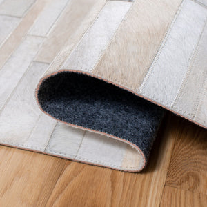 Safavieh Studio Leather 800 Hand Woven 70% Leather and 30% Felted Cloth Natural Hide Rug STL804A-9