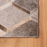 Safavieh Studio Leather 800 Hand Woven 70% Leather and 30% Felted Cloth Natural Hide Rug STL807A-6R