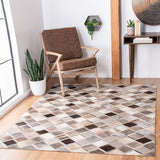Safavieh Studio Leather 800 Hand Woven 70% Leather and 30% Felted Cloth Natural Hide Rug STL807A-6R