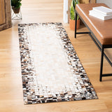 Safavieh Studio Leather 800 Hand Woven 70% Leather and 30% Felted Cloth Natural Hide Rug STL812B-8