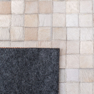 Safavieh Studio Leather 800 Hand Woven 70% Leather and 30% Felted Cloth Natural Hide Rug STL812B-8