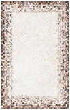 Studio Leather 800 Natural Hide Hand Woven 70% Leather, 30% Felted Cloth Rug Beige / Brown