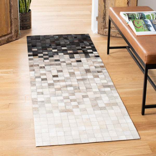 Safavieh Studio Leather 800 Hand Woven 70% Leather and 30% Felted Cloth Natural Hide Rug STL813A-9