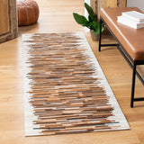 Safavieh Studio Leather 800 Hand Woven 70% Leather and 30% Felted Cloth Natural Hide Rug STL814A-6R