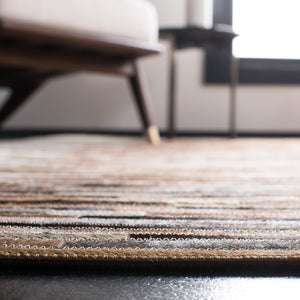 Safavieh Studio Leather 800 Hand Woven 70% Leather and 30% Felted Cloth Natural Hide Rug STL814A-6R