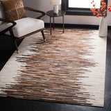 Safavieh Studio Leather 800 Hand Woven 70% Leather and 30% Felted Cloth Natural Hide Rug STL814A-6R