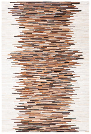 Safavieh Studio Leather 800 Hand Woven 70% Leather and 30% Felted Cloth Natural Hide Rug STL814A-6R
