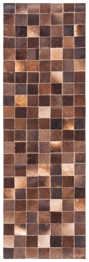 Safavieh Studio Leather 800 Hand Woven 70% Leather and 30% Felted Cloth Natural Hide Rug STL815T-6R