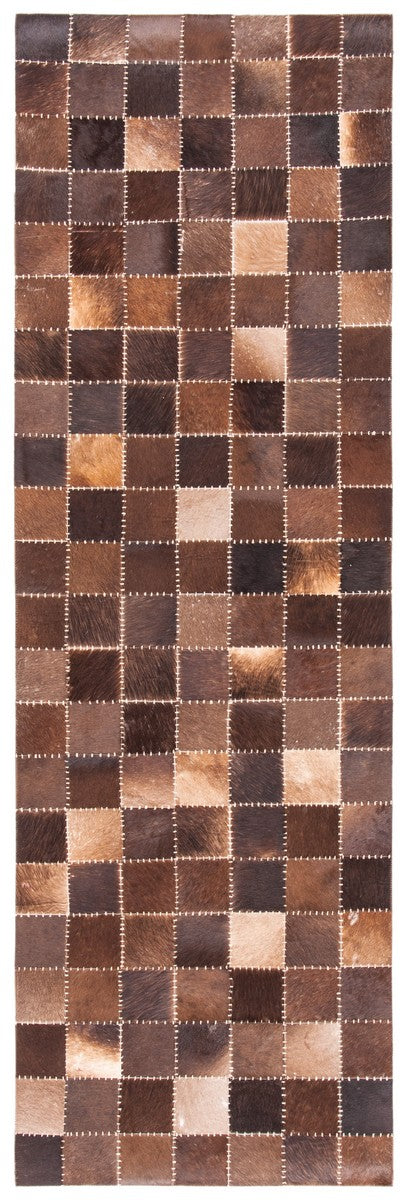 Safavieh Studio Leather 800 Hand Woven 70% Leather and 30% Felted Cloth Natural Hide Rug STL815T-6R