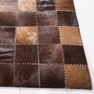 Safavieh Studio Leather 800 Hand Woven 70% Leather and 30% Felted Cloth Natural Hide Rug STL815T-6R
