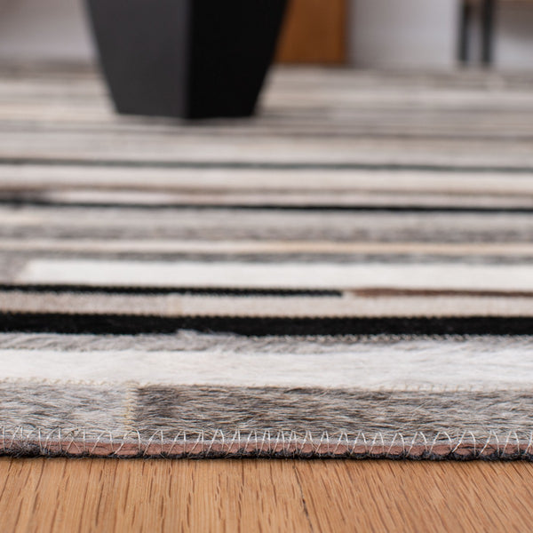 Safavieh Studio Leather 800 Hand Woven 70% Leather and 30% Felted Cloth Natural Hide Rug STL816A-6R