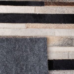 Safavieh Studio Leather 800 Hand Woven 70% Leather and 30% Felted Cloth Natural Hide Rug STL816A-6R