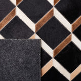 Safavieh Studio Leather 901 Hand Woven 45% Wool/35% Leather/20% Non Woven Felt Natural Hide Rug STL901Z-8
