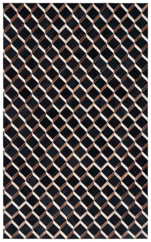 Safavieh Studio Leather 901 Hand Woven 45% Wool/35% Leather/20% Non Woven Felt Natural Hide Rug STL901Z-8