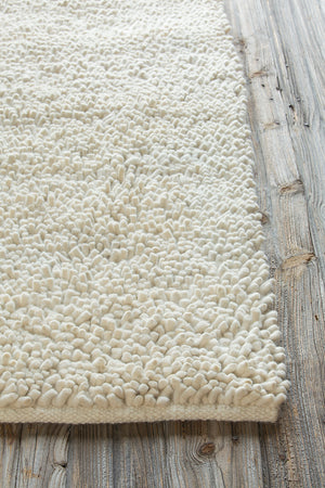 Chandra Rugs Strata 100% Wool Hand-Woven Contemporary Rug White 9' x 13'