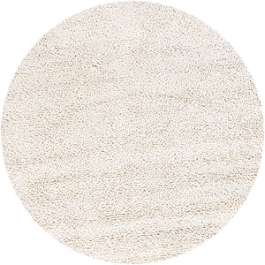 Chandra Rugs Strata 100% Wool Hand-Woven Contemporary Rug White 7'9 Round
