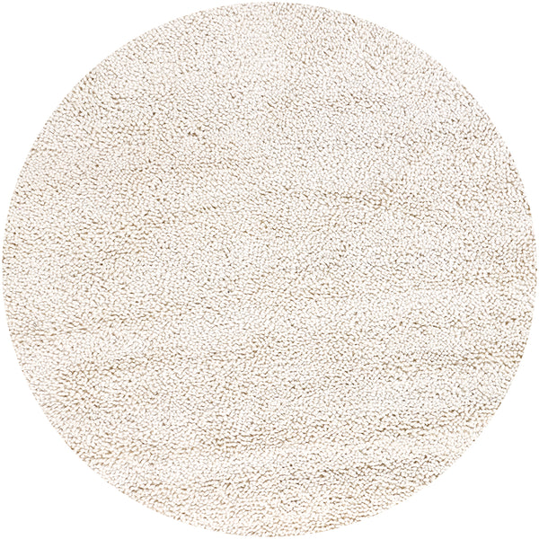 Chandra Rugs Strata 100% Wool Hand-Woven Contemporary Rug White 7'9 Round