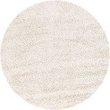 Chandra Rugs Strata 100% Wool Hand-Woven Contemporary Rug White 7'9 Round