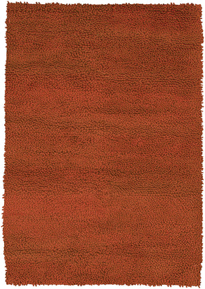 Chandra Rugs Strata 100% Wool Hand-Woven Contemporary Rug Orange 9' x 13'