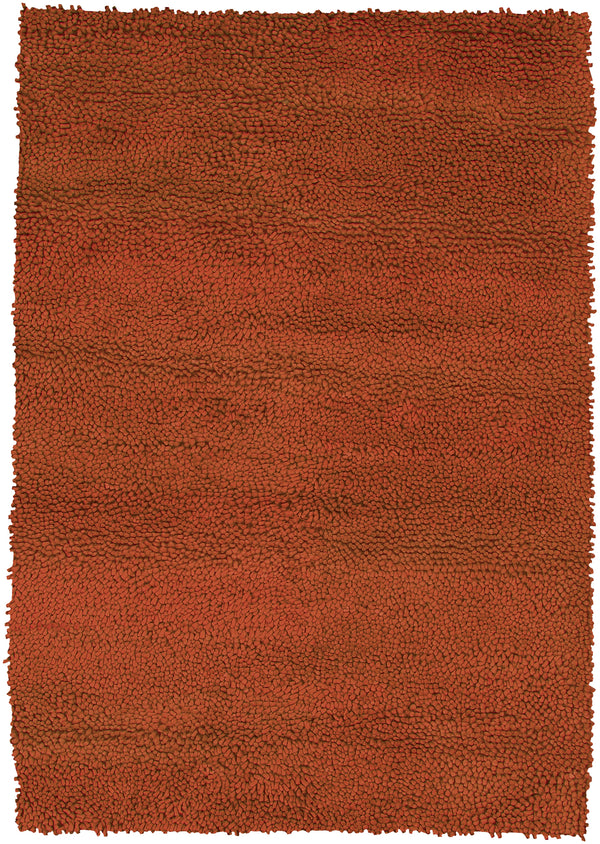 Chandra Rugs Strata 100% Wool Hand-Woven Contemporary Rug Orange 9' x 13'