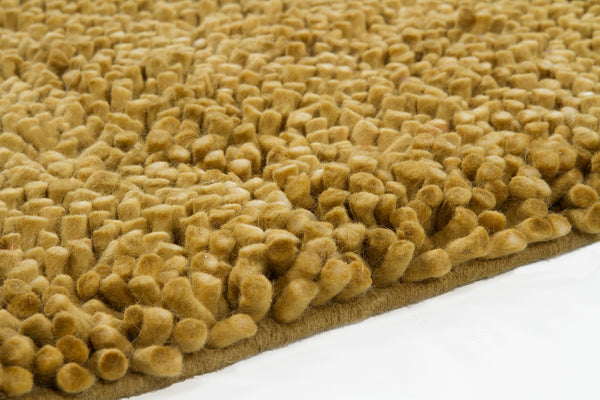 Chandra Rugs Strata 100% Wool Hand-Woven Contemporary Rug Gold 9' x 13'