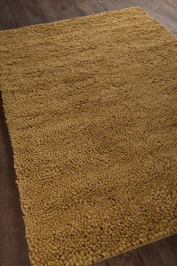 Chandra Rugs Strata 100% Wool Hand-Woven Contemporary Rug Gold 9' x 13'
