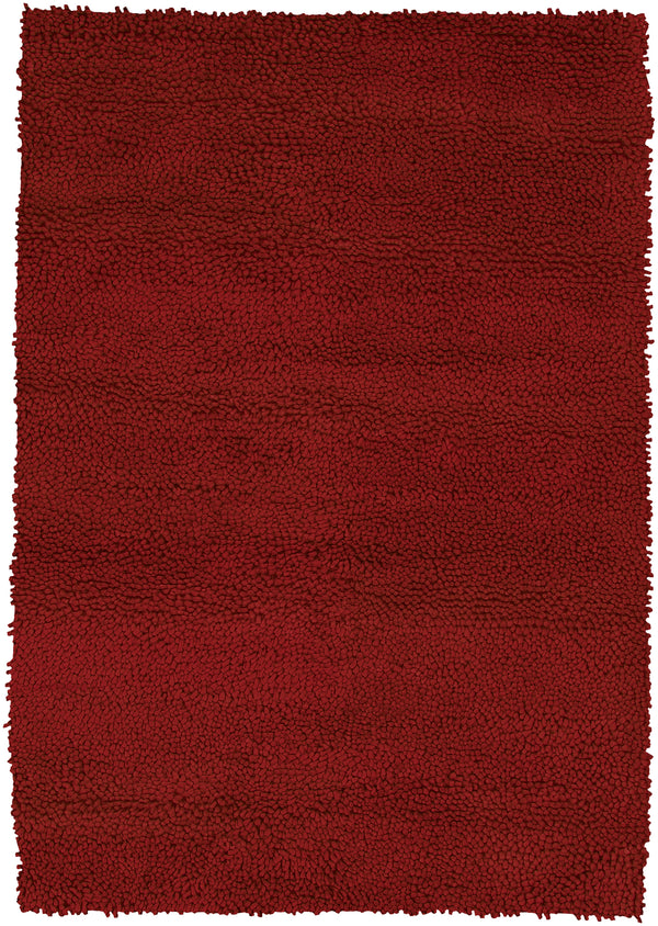 Chandra Rugs Strata 100% Wool Hand-Woven Contemporary Rug Deep Red 9' x 13'