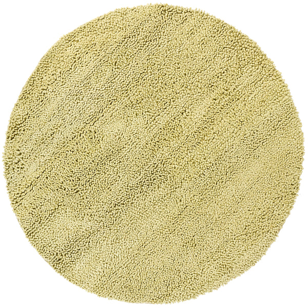 Chandra Rugs Strata 100% Wool Hand-Woven Contemporary Rug Light Green 7'9 Round