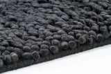 Chandra Rugs Strata 100% Wool Hand-Woven Contemporary Rug Black 9' x 13'