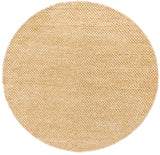 Chandra Rugs Strata 60% Wool + 40% Polyester Hand-Woven Contemporary Rug Gold/Tan 7'9 Round