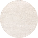 Chandra Rugs Strata 60% Wool + 40% Polyester Hand-Woven Contemporary Rug White 7'9 Round