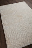Chandra Rugs Strata 60% Wool + 40% Polyester Hand-Woven Contemporary Rug White 9' x 13'