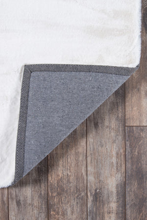 Momeni Suave Shag SUS-1 Machine Made Contemporary Solid Indoor Area Rug Ivory 7'6" x 9'6" SUAVESUS-1IVY7696