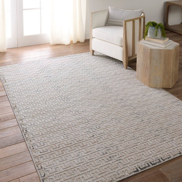 Jaipur Living Sundar Baxley SUD06 Power Loomed 60% Polypropylene 40% Polyester Geometric Area Rug Gray 60% Polypropylene 40% Polyester RUG155959