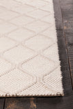 Chandra Rugs Sujan 50% Wool + 50% Viscose Hand-Woven Contemporary Rug White 9' x 13'