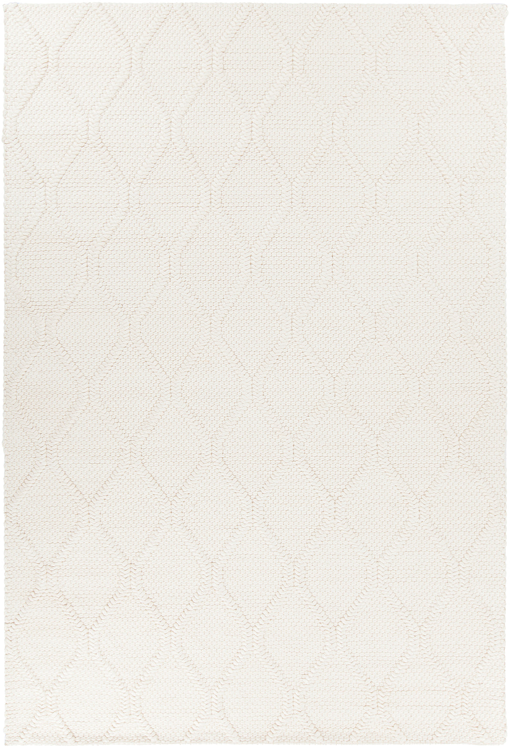 Chandra Rugs Sujan 50% Wool + 50% Viscose Hand-Woven Contemporary Rug White 9' x 13'