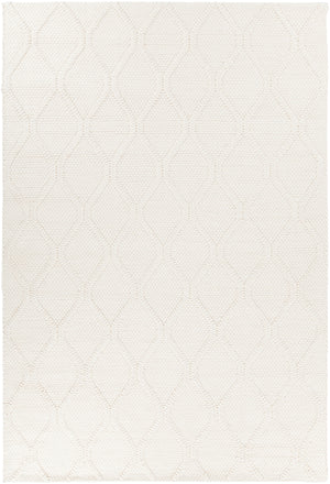 Chandra Rugs Sujan 50% Wool + 50% Viscose Hand-Woven Contemporary Rug White 9' x 13'
