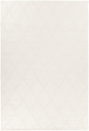 Chandra Rugs Sujan 50% Wool + 50% Viscose Hand-Woven Contemporary Rug White 9' x 13'