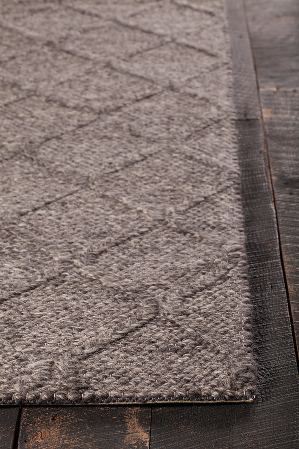 Chandra Rugs Sujan 50% Wool + 50% Viscose Hand-Woven Contemporary Rug Charcoal 9' x 13'