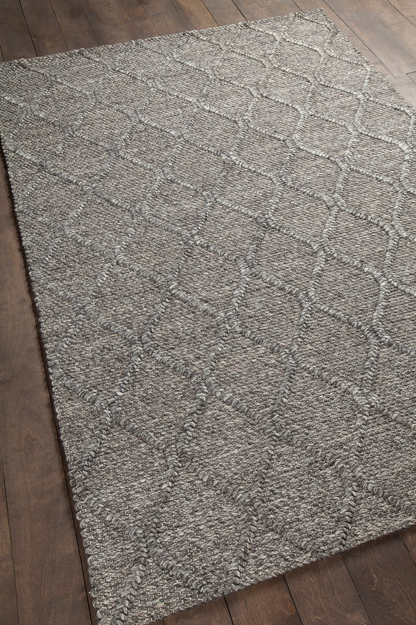 Chandra Rugs Sujan 50% Wool + 50% Viscose Hand-Woven Contemporary Rug Charcoal 9' x 13'