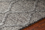Chandra Rugs Sujan 50% Wool + 50% Viscose Hand-Woven Contemporary Rug Charcoal 9' x 13'