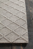 Chandra Rugs Sujan 50% Wool + 50% Viscose Hand-Woven Contemporary Rug Grey 9' x 13'