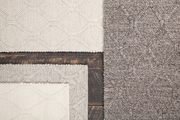 Chandra Rugs Sujan 50% Wool + 50% Viscose Hand-Woven Contemporary Rug Grey 9' x 13'