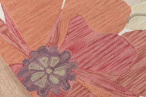 Momeni Summit SUM-8 Hand Hooked Casual Floral Indoor Area Rug Sand 8' x 10' SUMITSUM-8SND80A0