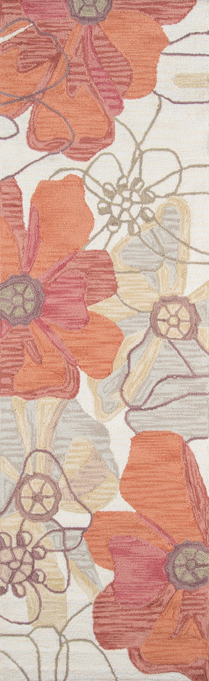 Momeni Summit SUM-8 Hand Hooked Casual Floral Indoor Area Rug Sand 8' x 10' SUMITSUM-8SND80A0