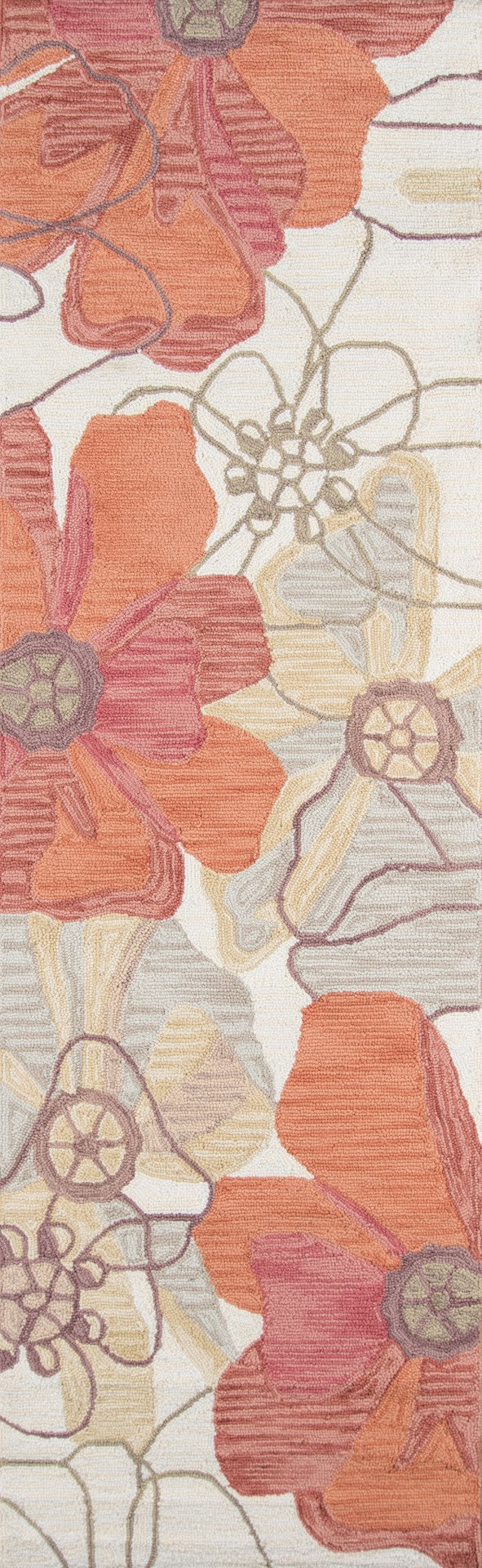 Momeni Summit SUM-8 Hand Hooked Casual Floral Indoor Area Rug Sand 8' x 10' SUMITSUM-8SND80A0