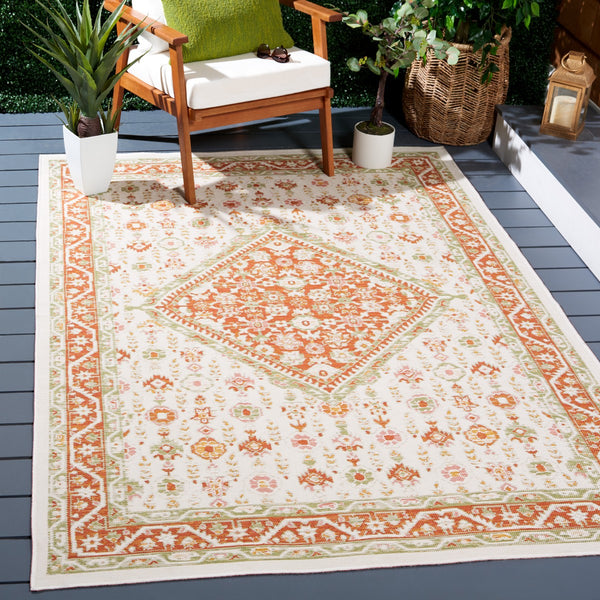 Safavieh Sunrise 620 Flatweave Indoor / Outdoor Rug Ivory / Rust Sage 8' x 10'