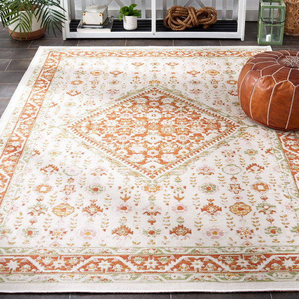 Safavieh Sunrise 620 Flatweave Indoor / Outdoor Rug Ivory / Rust Sage 8' x 10'
