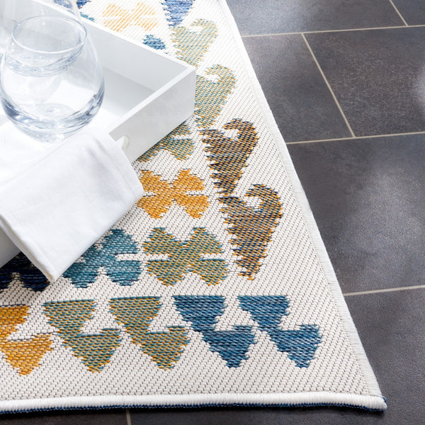 Safavieh Sunrise 622 Flatweave Indoor / Outdoor Rug Ivory / Blue Gold 8' x 10'